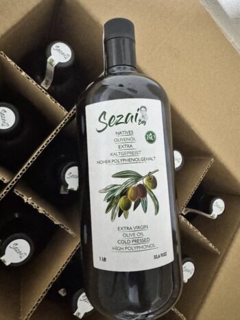 Set of 12 / 1 Lt Ultra High Polyphenol Extra Virgin Olive Oil | Antioxidant Rich | Award-Winning | Early Harvest | Unfiltered | Lab Certified